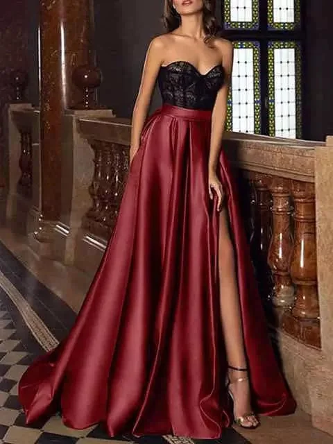 Wine Red Skirts - Open