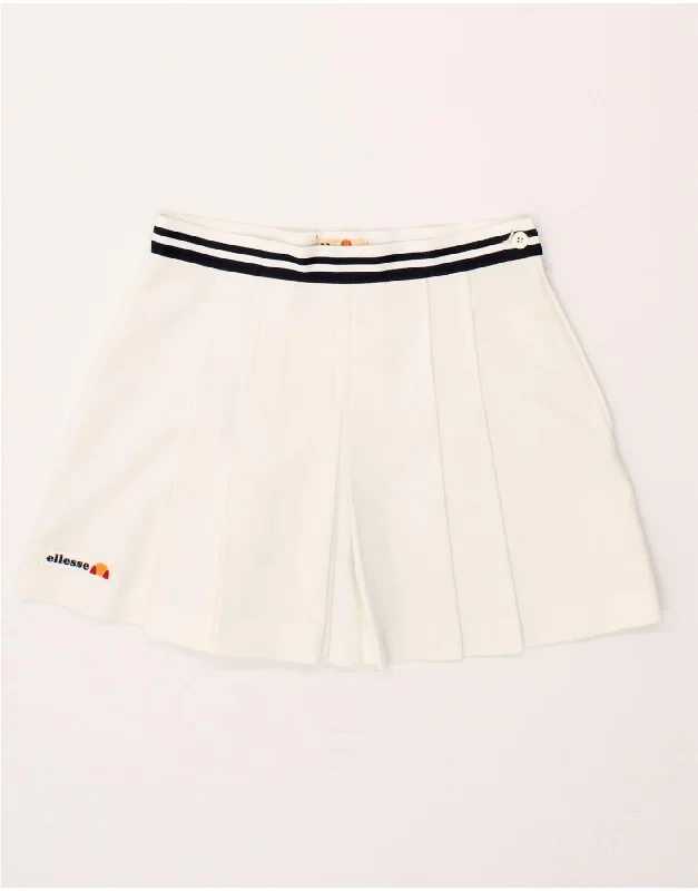 ELLESSE Womens Tennis Skirt UK 12 Medium White Polyester spandex blend skirt