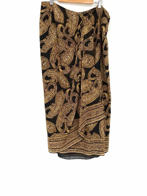 Emanuel Women's Gold Paisley Size 48/14 Skirt seamless skirt comfort