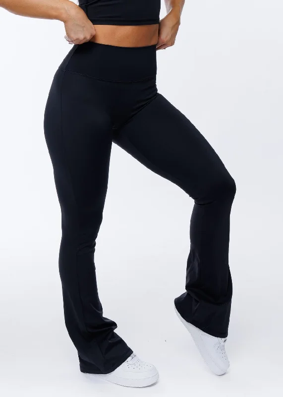 Evolve Apparel | Vantage Flare Leggings - Black Stylish Compression Fit Leggings