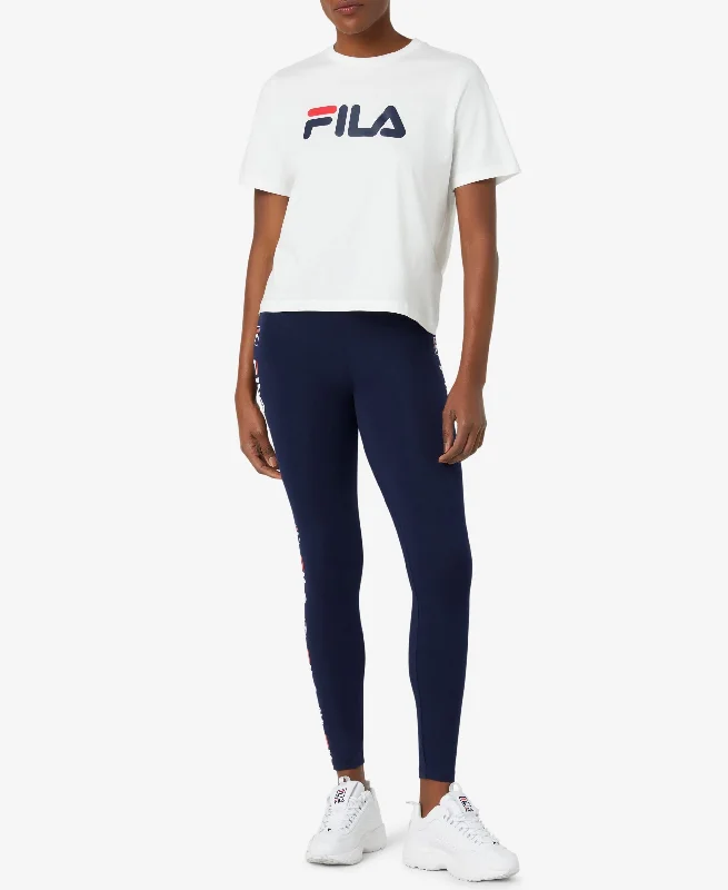 Fila Parma High-Rise Logo Full Length Leggings Trendy Leather-Look Workout Leggings