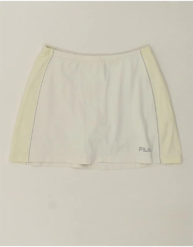 FILA Womens Tennis Skirt Medium  White Colourblock Polyamide athletic skirt fit