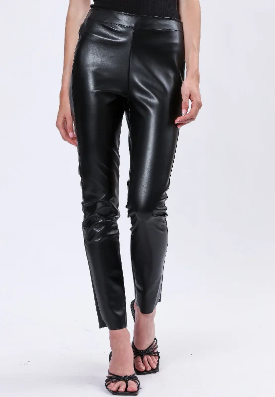 FINAL BLACK LEATHER LOOK LEGGINGS Comfortable Cold Weather Leggings