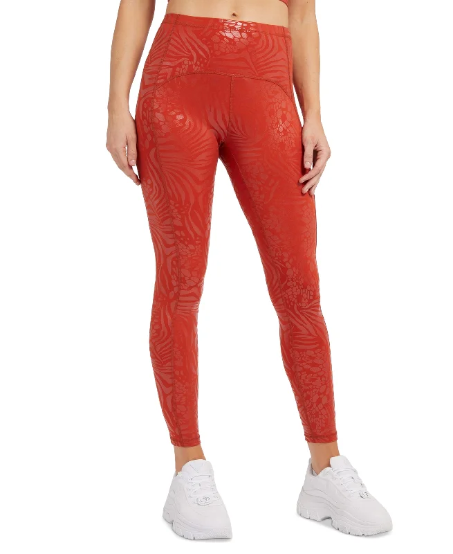 Guess Womens Deborah Embossed Full Length Leggings Fashionable Leather-Look Leggings