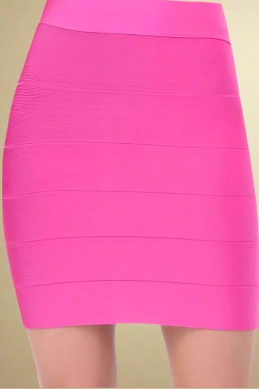 High Waist Bandage Striped Mini Skirt - Hot Pink linen skirt natural