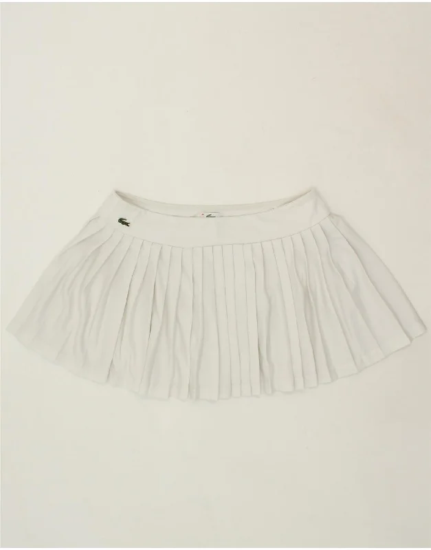 LACOSTE Womens Tennis Skirt Size 40 Medium White Polyester summer skirt style