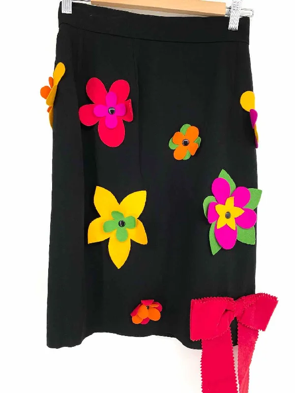 Moschino Cheap and Chic Women's Black pencil Floral Size 8 Skirt boho skirt vibe