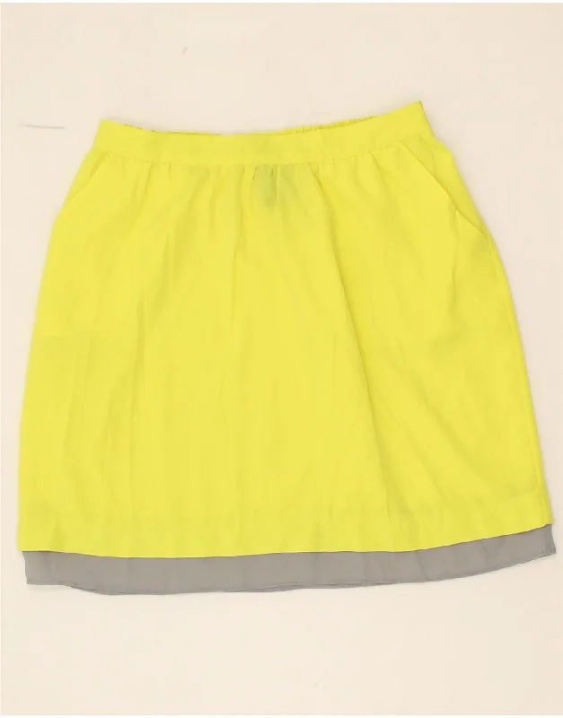 MOSSIMO Womens Tennis Skirt UK 10 Small Yellow Polyester denim skirt classic