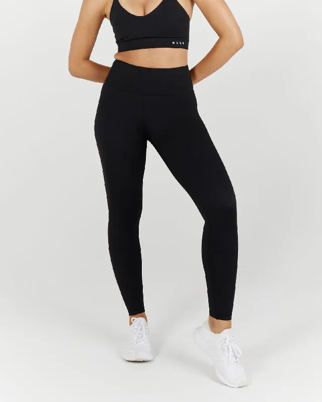 Muscle Republic | Inspire Full Length Leggings - Black Trendy High-Compression Leggings