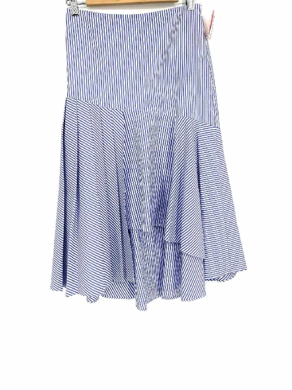 Nordstrom Women's Blue/White A-Liine Stripe Size 4 Skirt leather skirt bold