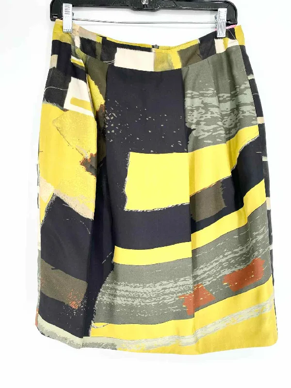 PAUW  AMSTERDAM Women's Olive/Black Flowy Abstract Size 8/M Skirt spandex blend skirt