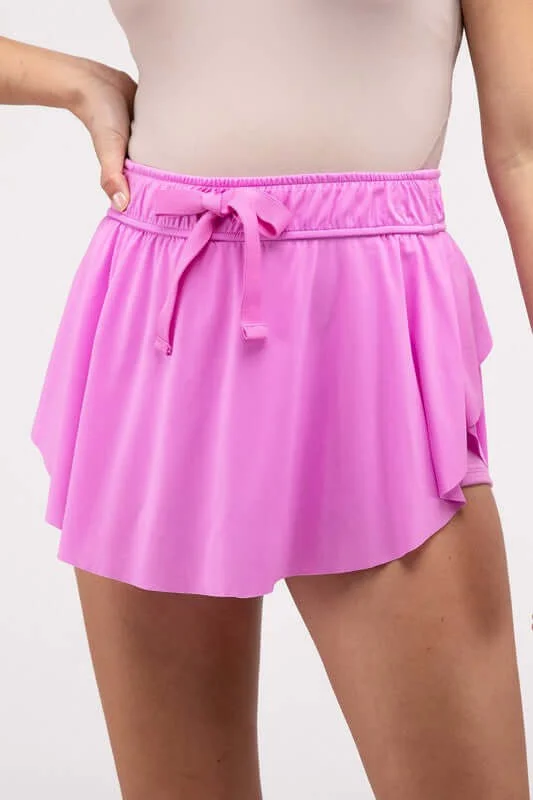 Ruffle Hem Tennis Skirt with Hidden Inner Pockets leather skirt refined