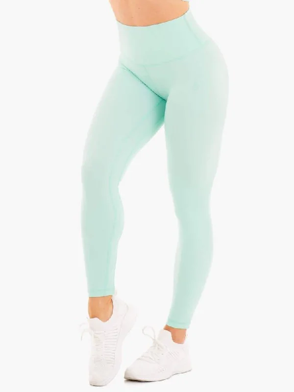 Ryderwear | NKD High Waisted Leggings - Aqua Trendy Faux Suede Leggings