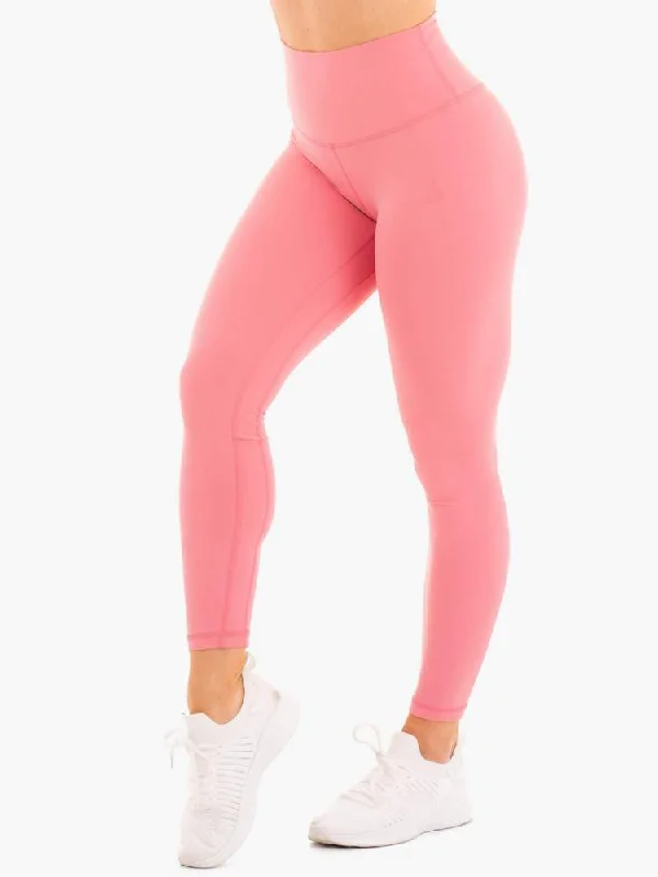 Ryderwear | NKD High Waisted Leggings - Rose Fashionable Solid Color Tights