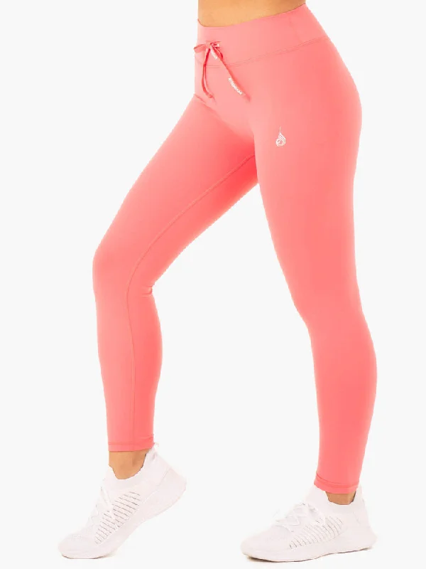 Ryderwear | Replay High Waisted Leggings - Coral Fashionable Sports Compression Leggings