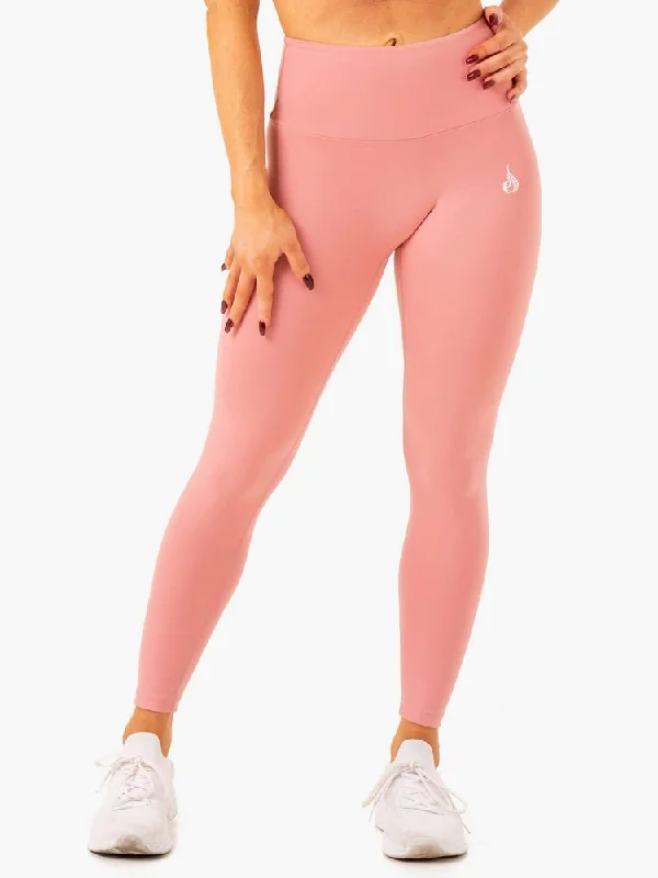 Ryderwear | Vital High Waisted Scrunch Leggings - Blush Pink Comfortable Printed Workout Leggings