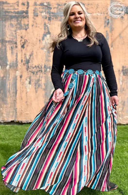 Serape Kreek Maxi Skirt denim skirt classic