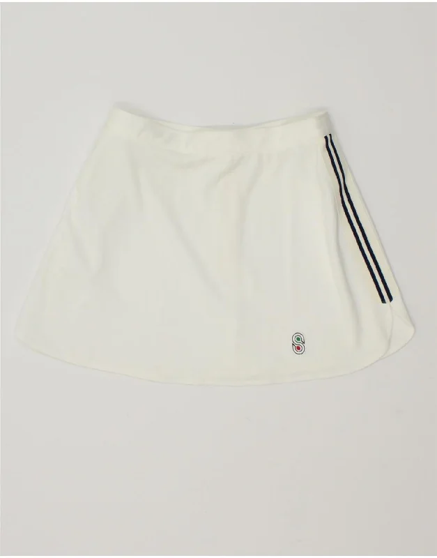 SPORTITALIA Womens Tennis Skirt IT 44 Medium  White Polyester linen skirt light