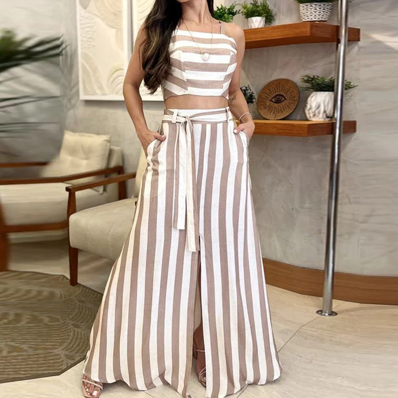 Striped Print Younger Skirt Suit Women lace skirt feminine