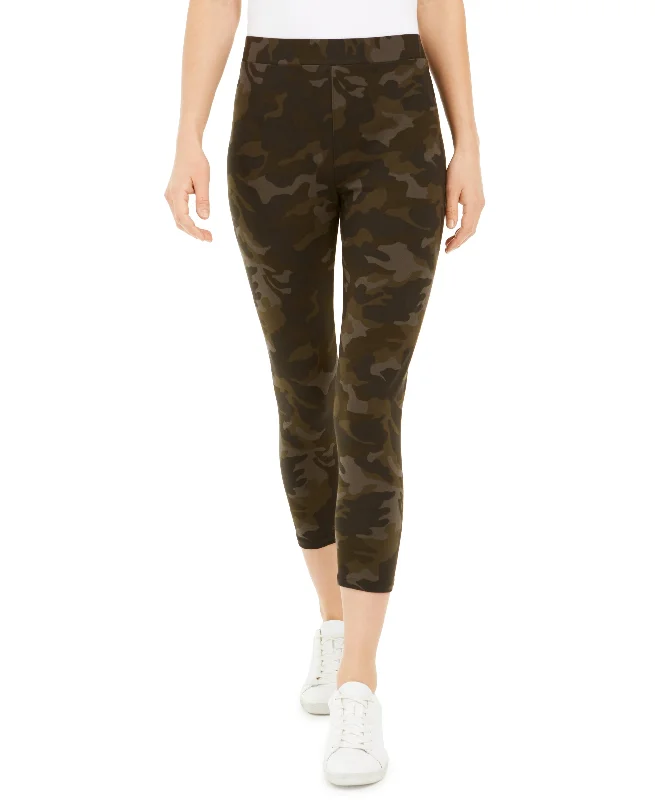 Style & Co Petite Camo Print Capri Leggings Trendy High-Waist Tummy Control Leggings