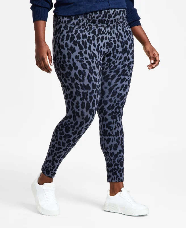 Style & Co Plus Size Animal Print High Rise Leggings Comfortable Ribbed Sports Leggings