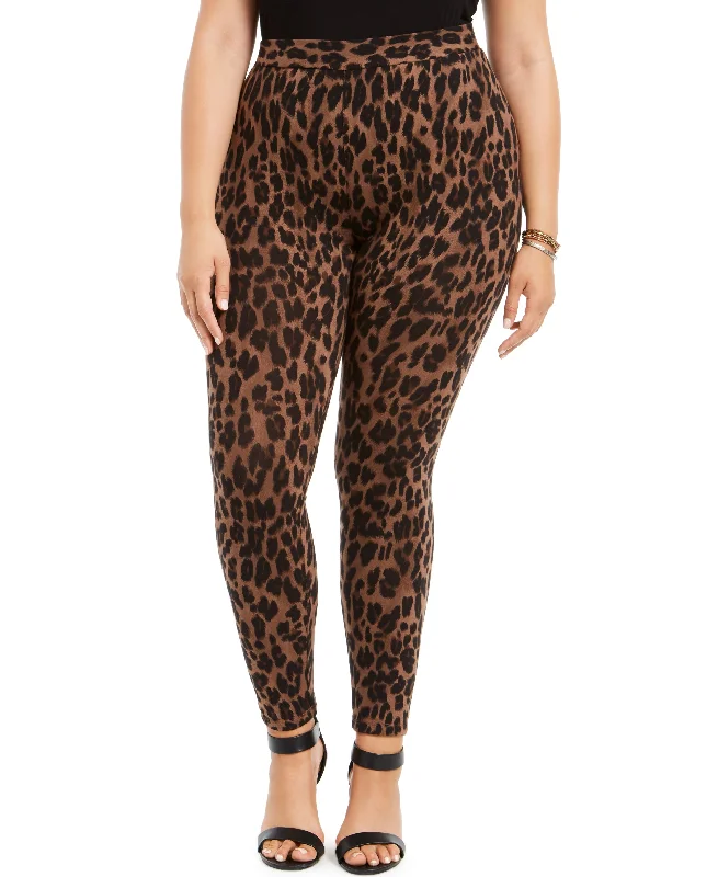 Style & Co Plus Size Basic Printed Leggings Trendy Flared Leggings