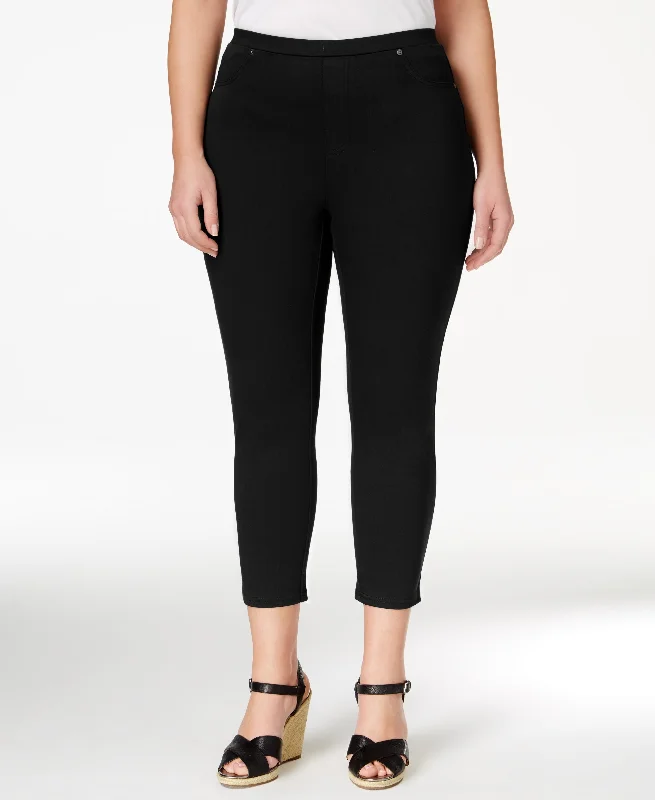 Style & Co Plus Size Pull On Capri Leggings Comfortable Fleece-Lined Leggings