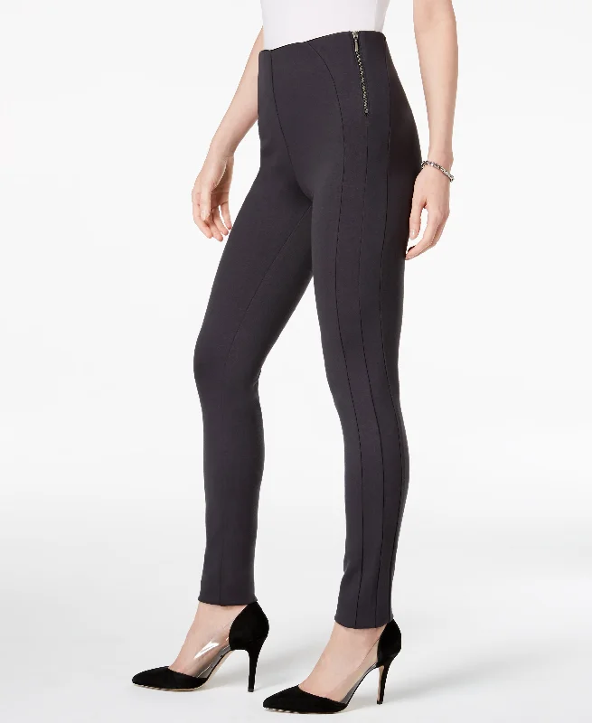 Style & Co Zip Detail Ponte Knit Leggings Comfortable Yoga Tights Leggings