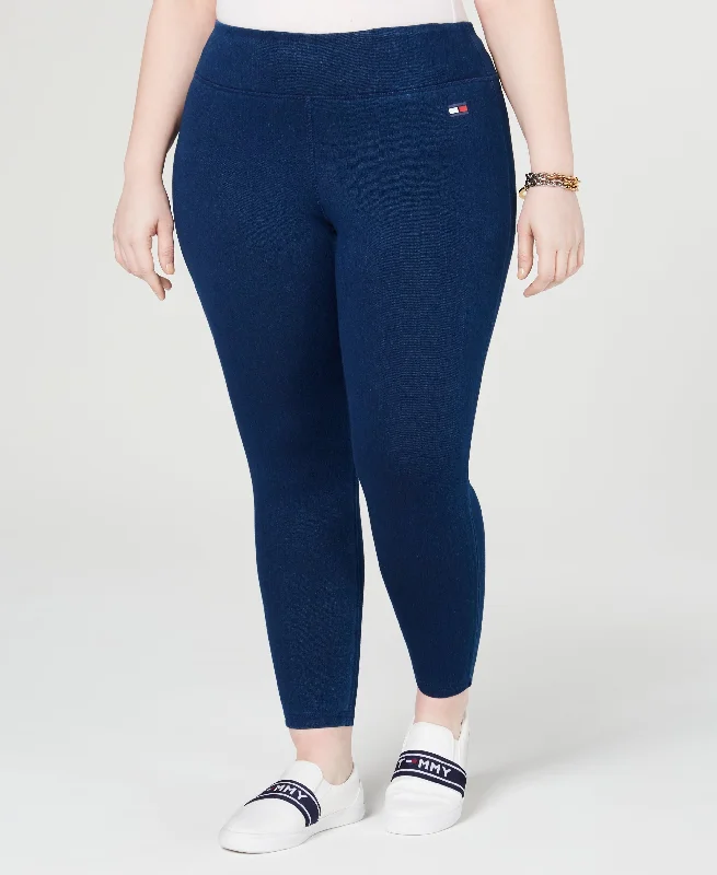 Tommy Hilfiger Plus Size High Rise Pull On Jean Leggings Casual Sporty Leggings