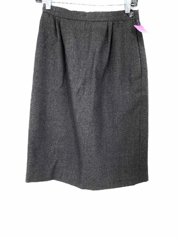 Valentino Women's Gray Midi Size 6 Skirt wool skirt breathable