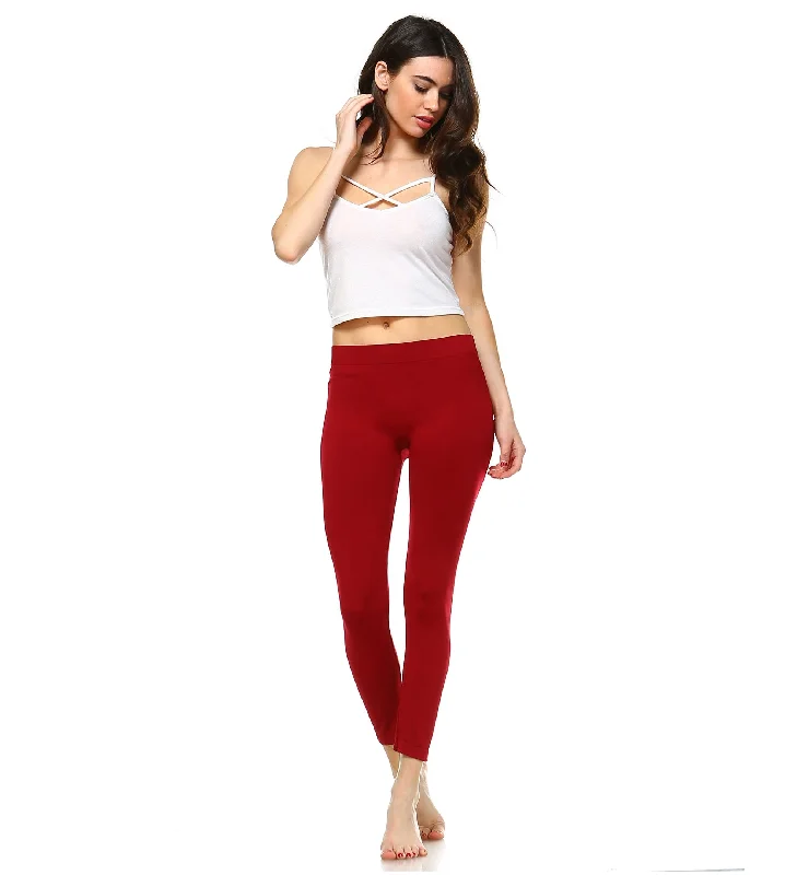 White Mark Solid Leggings Stylish Side-Stripe Leggings