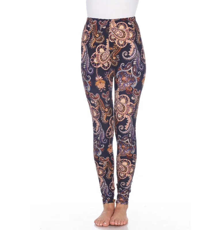 White Mark Womens One Size Fits Most Printed Leggings Chic Printed Yoga Pants