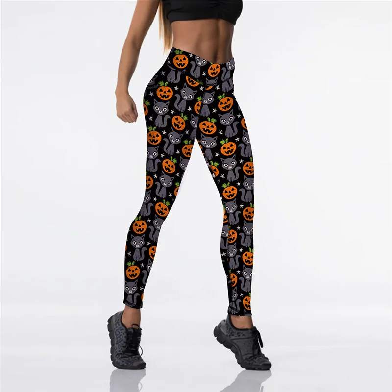 Women Halloween High Waisted Leggings Fashionable Tummy Control Leggings