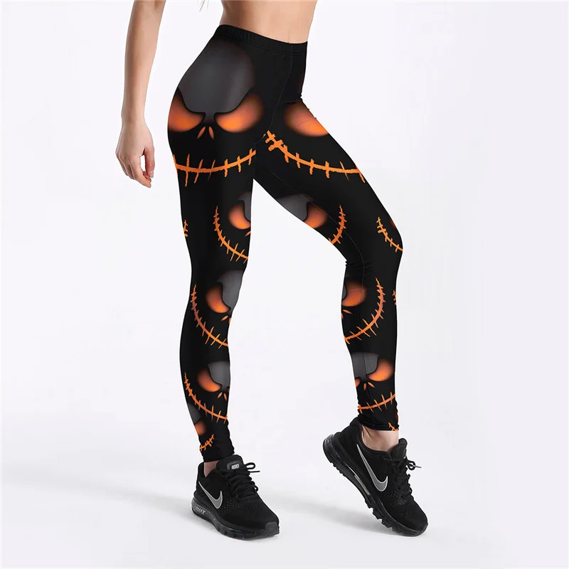 Women Halloween High Waisted Leggings Trendy Ombre Effect Leggings