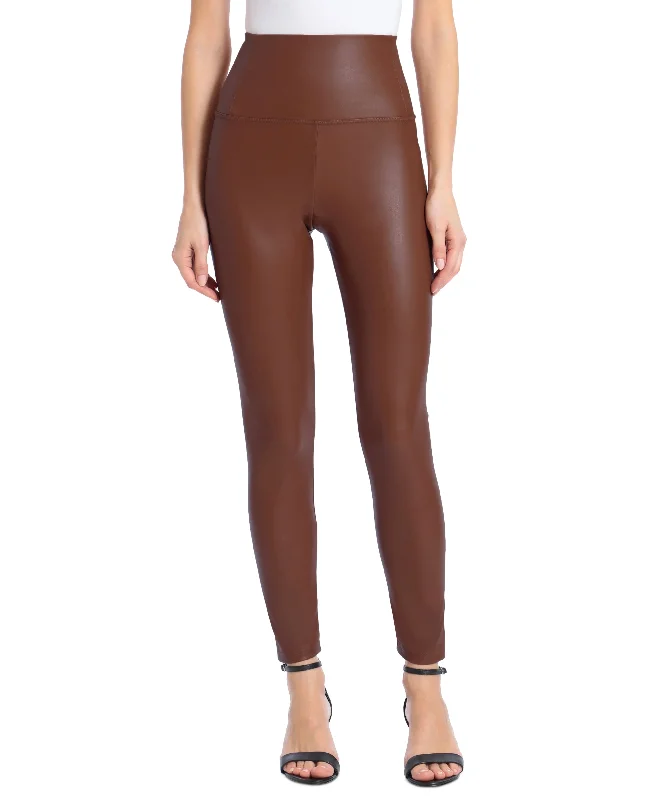 Women's Faux-Leather Leggings Fashionable Quick-Dry Yoga Pants