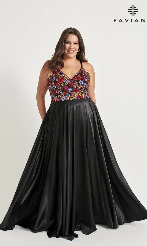 Faviana Plus-Size Long A-Line Prom Dress 9558