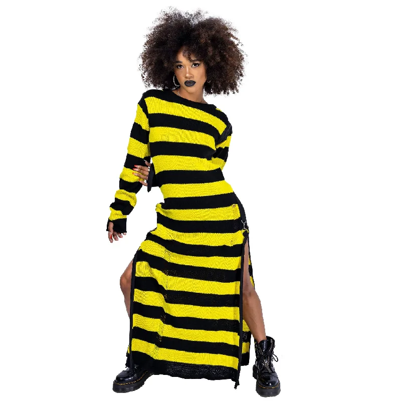 PETUNIA DRESS - BLACK/YELLOW