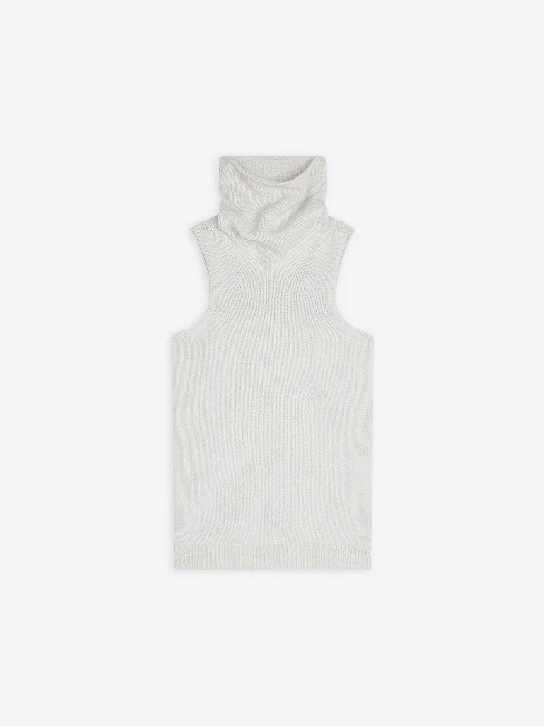 Sleeveless sweater Hooded Caped Shawl Collar