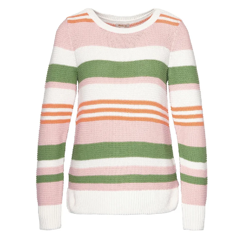 Barbour Womens Littlehampton Knitted Sweater Multi Stripe Tailored Straight A-Line