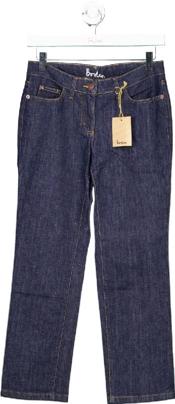 Boden Blue Straight Leg Jeans W32 Chic Rolled Cuff Denim Jeans