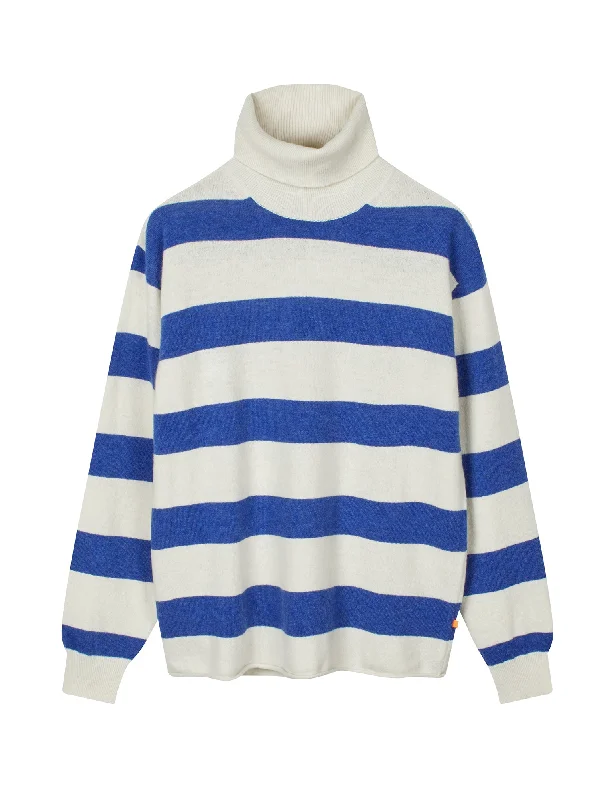 Eco Wool Stripe Kally Sweater, Amparo Blue/Winter White Wool Sweater Cotton Sweater Cashmere Sweater