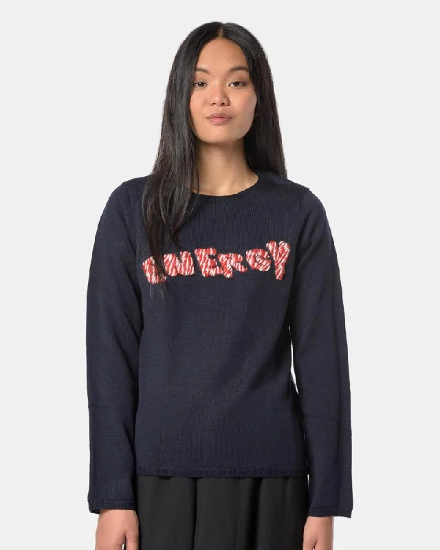 Energy Sweater in Navy Collared Crew Neck Turtle Neck