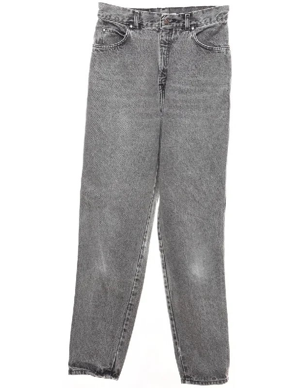 Grey Stonewash Tapered Jeans - W28 L31 Trendy Skinny Fit Jeans