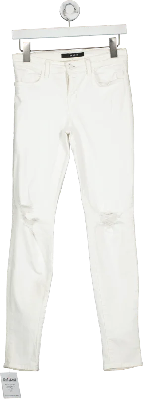 J Brand White Super Skinny Jeans W26 Comfortable Drawstring Waist Jeans