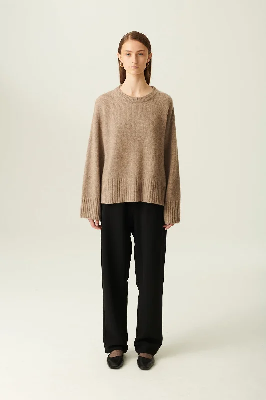 KAISA CASHMERE SILK SWEATER NOUGAT Oversized Loose Flowy