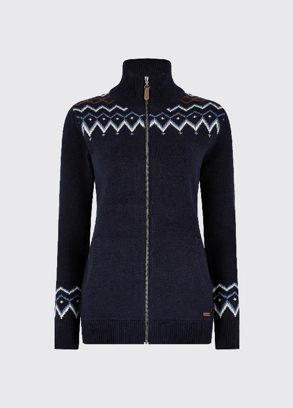 Balbriggan Full Zip Sweater - Navy Layered Multi-layer Single Layer