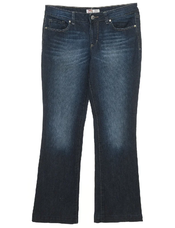 Lei Dark Wash Bootcut Jeans - W32 L30 Comfortable Zip-Up Skinny Jeans