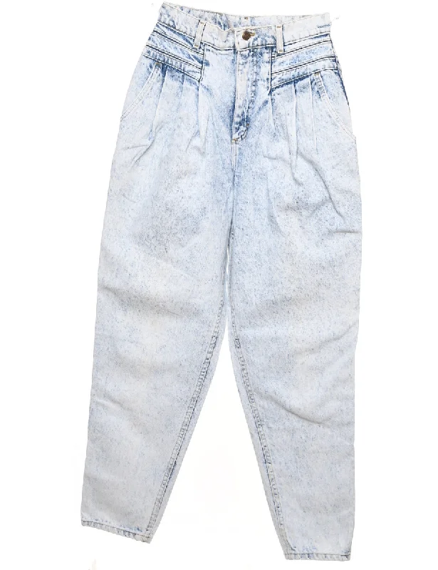 Light Wash Distressed Tapered Lee Jeans - W24 L30 Stylish Relaxed Fit Skinny Jeans