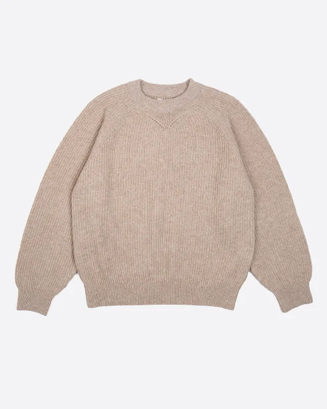 Crew Neck Sweater Yarn Delta Oatmeal Lightweight Heavyweight Midweight