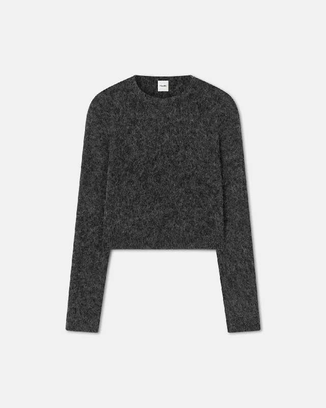 Fanni - Brushed-Alpaca Sweater - Charcoal Anti-Pilling Anti-Shrink Durable